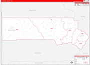 San Miguel Wall Map Red Line Style
